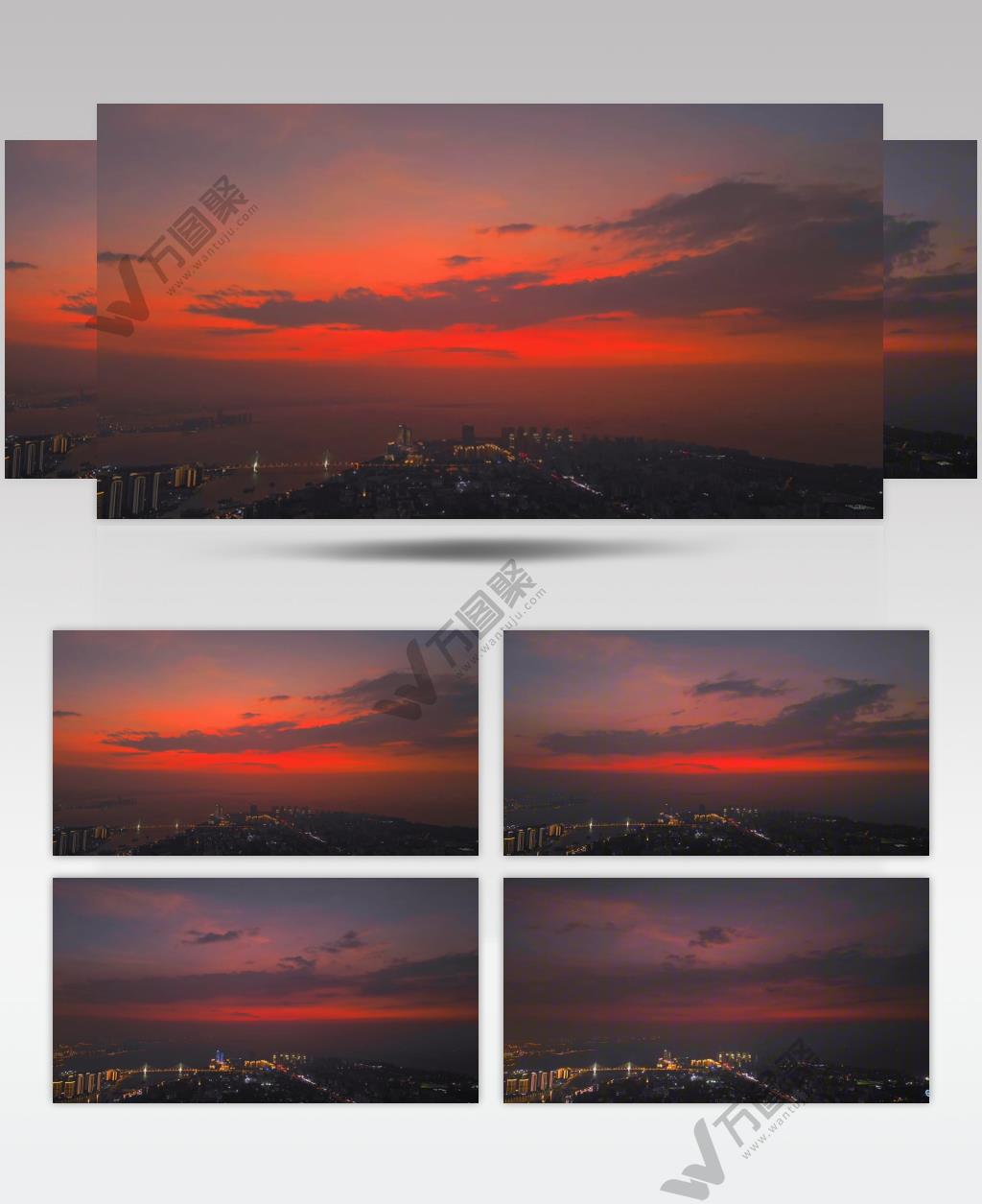 海南海口傍晚延时风光穿云美景夕阳西下