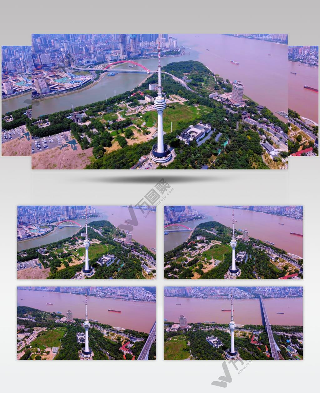 航拍武汉城市风光