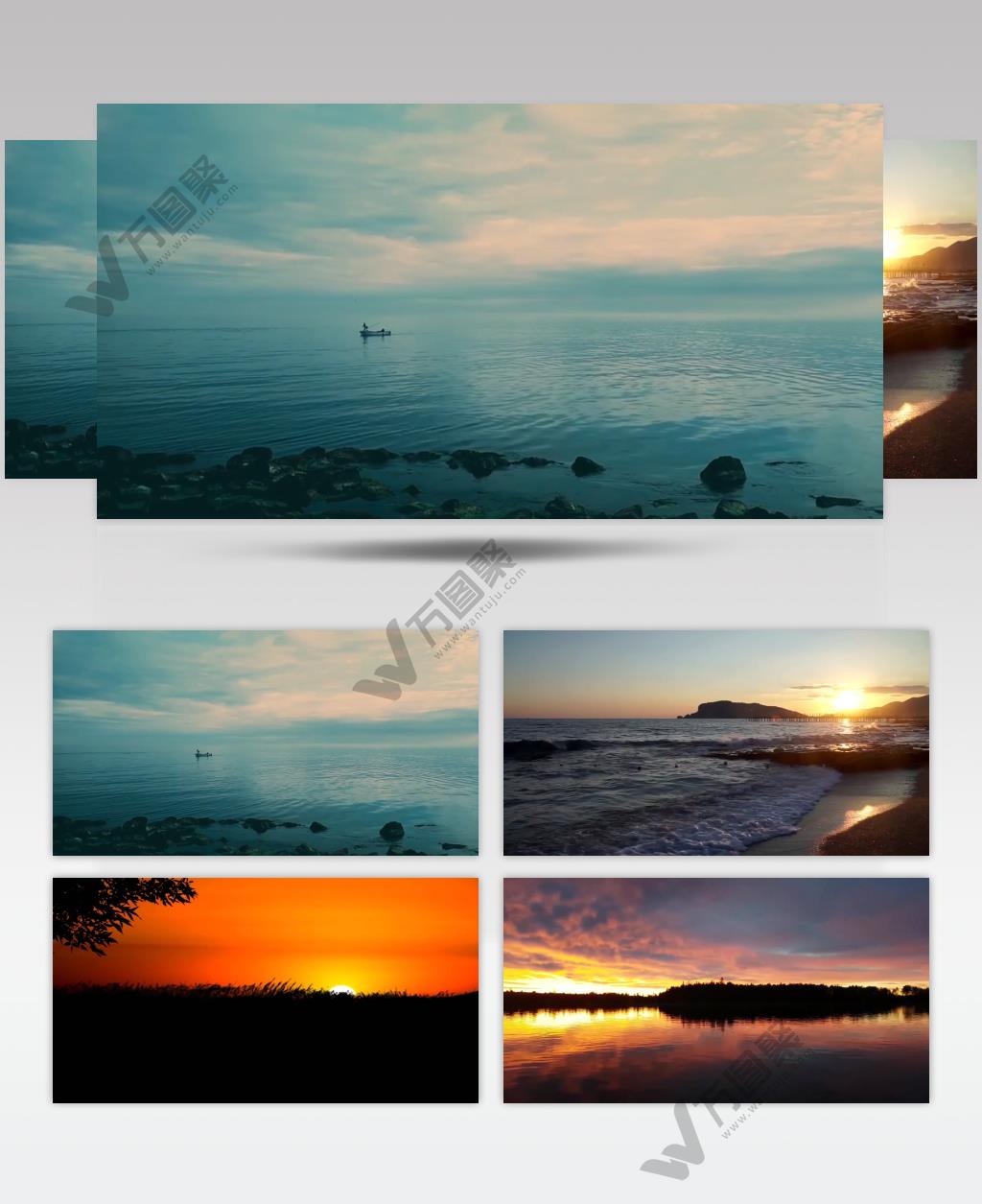 唯美海面上日出日落延时摄影视频素材