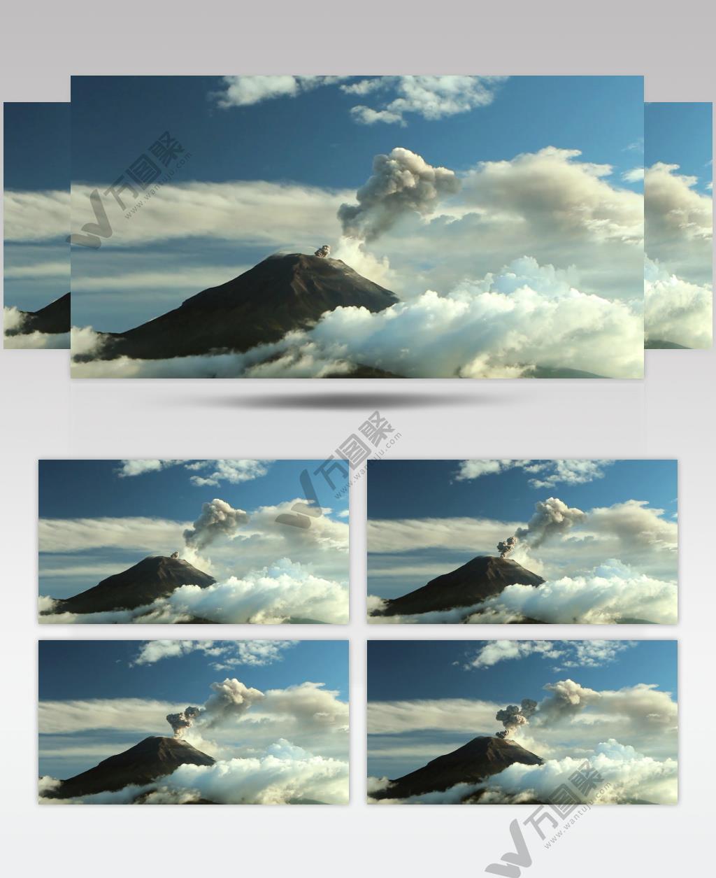 火山喷发天空云层大自然美景视频素材