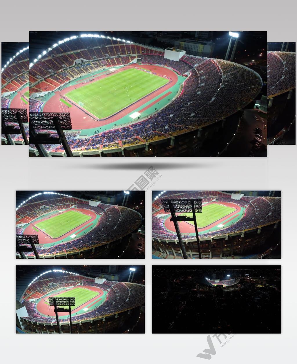 4K足球比赛航拍夜景