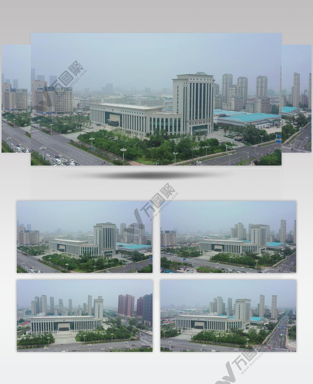航拍烟台开发区法院雁塔城市宣传片视频素材