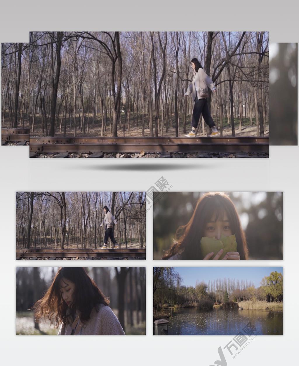 邂逅深秋暖阳写意唯美落叶人物生活视频素材