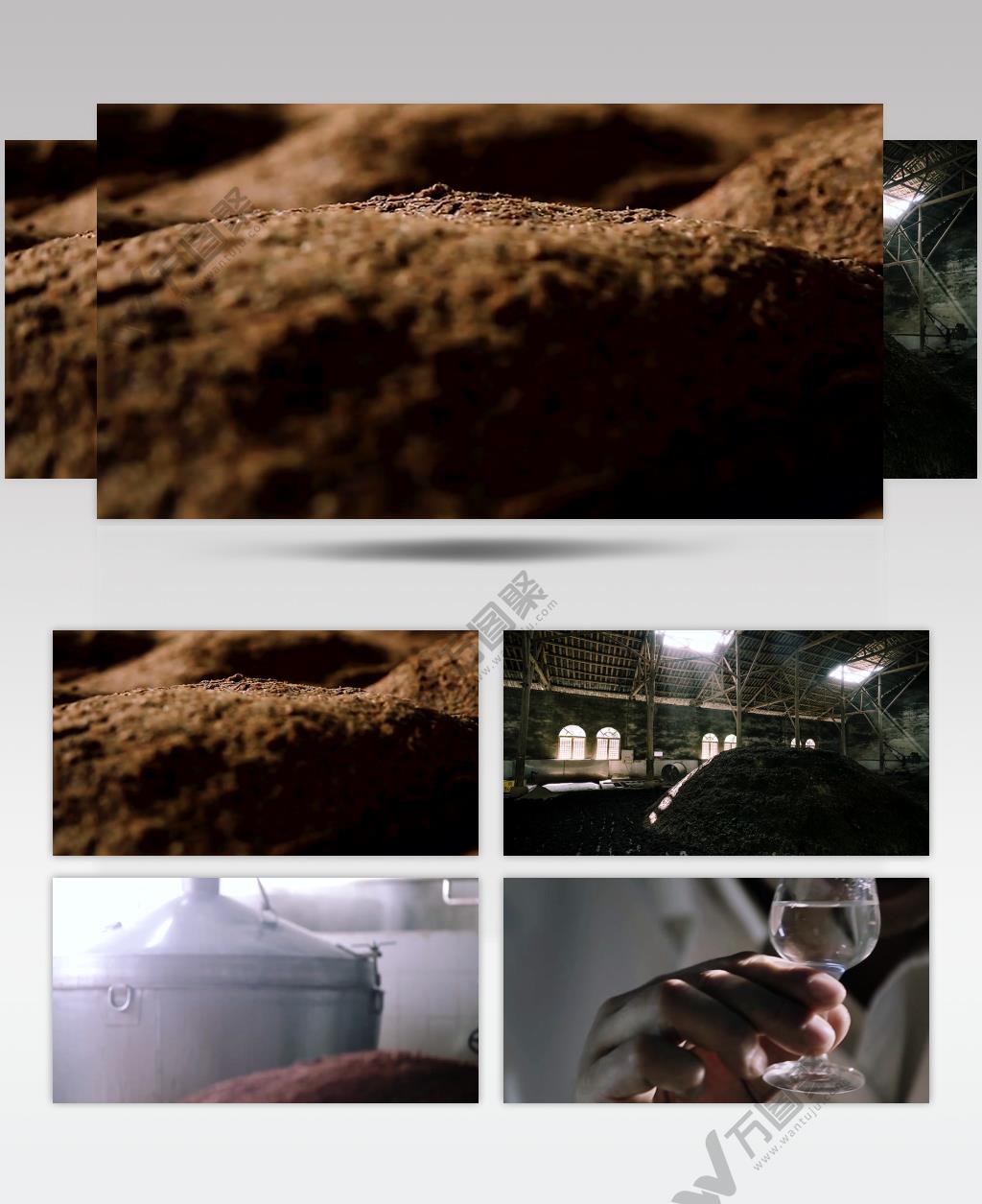 酿酒白酒酒香酒粕酒糟高粱酒发酵视频素材