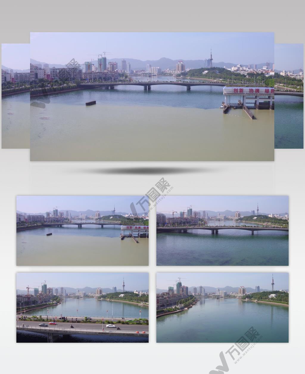 航拍广东河源市源城区视频素材