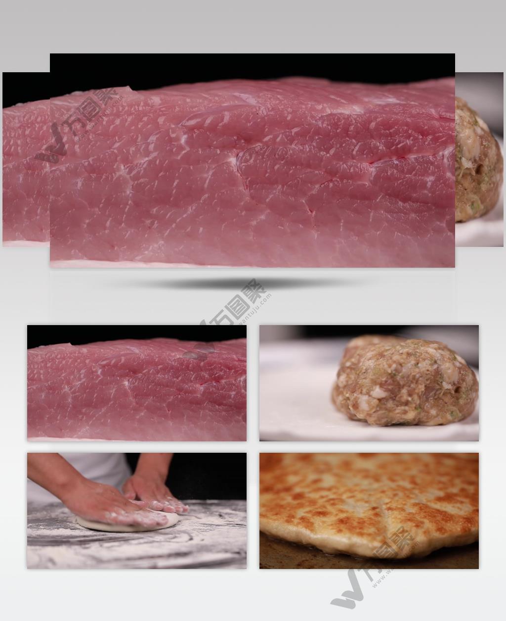 美食猪肉香河肉饼制作工艺视频素材