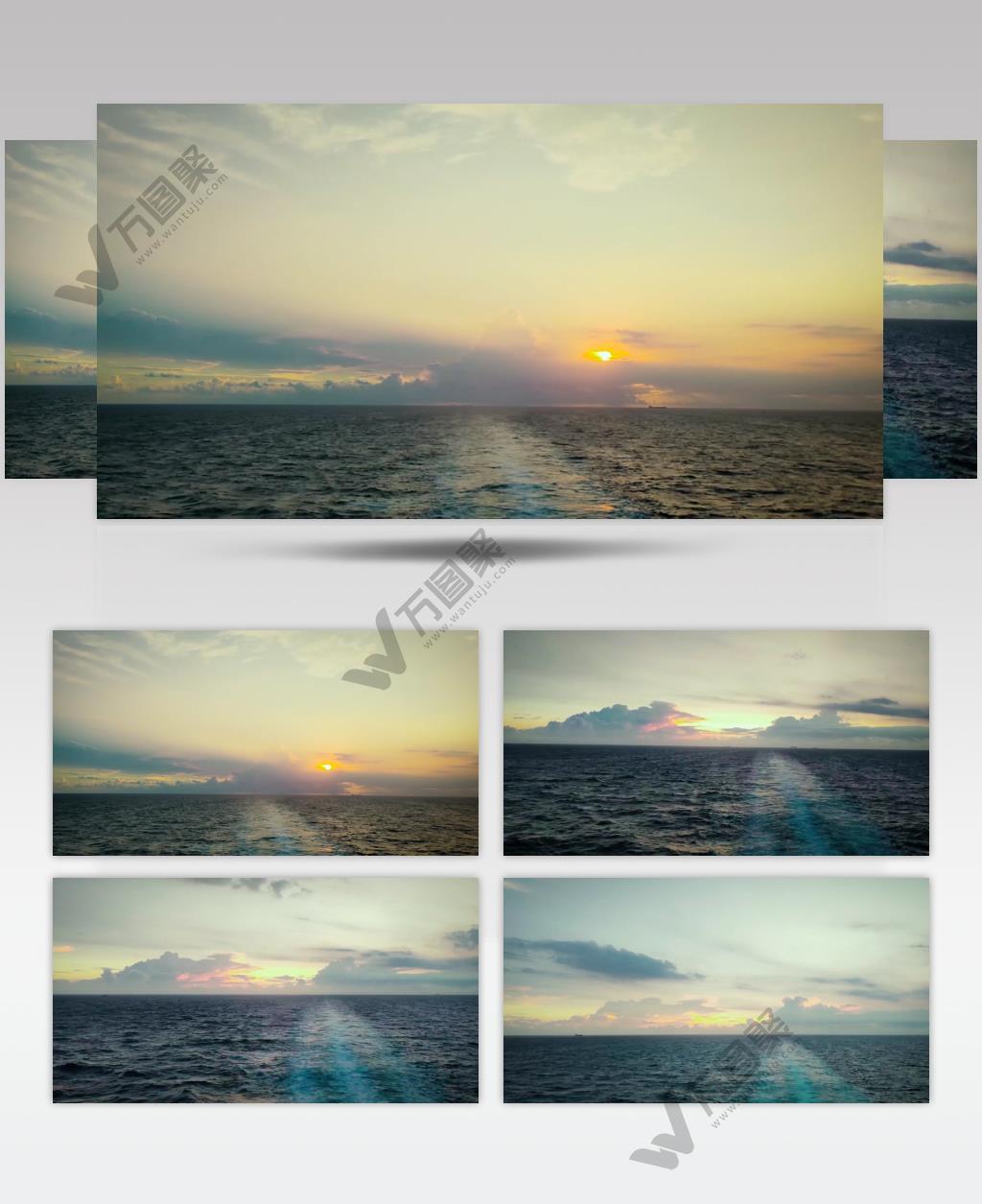 4K实拍海面航行晨光延时视频素材