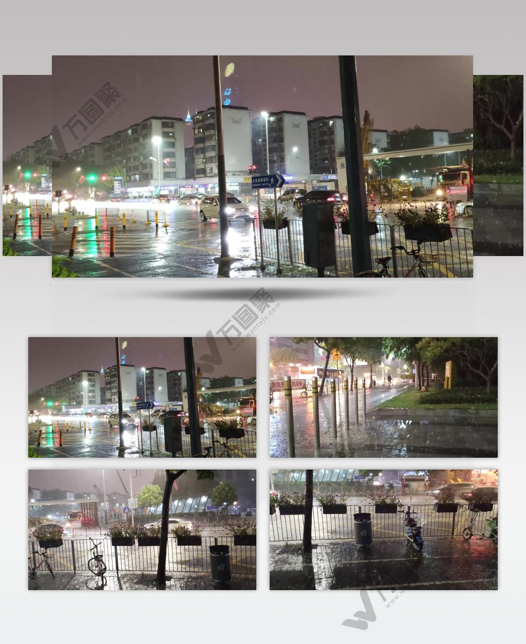 4K实拍城市下雨夜景雨景街景视频素材
