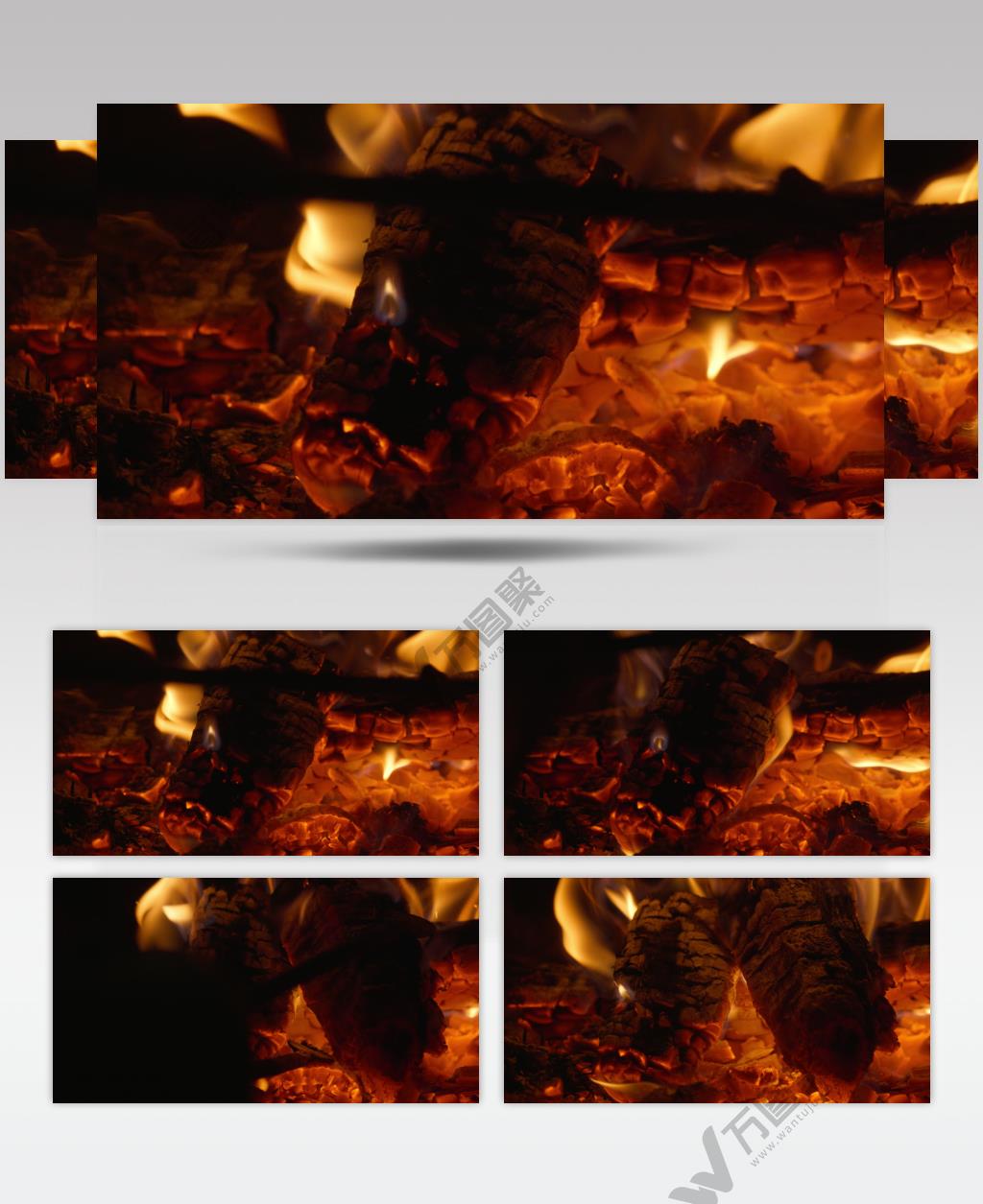 燃烧木炭火焰柴火堆篝火添加柴