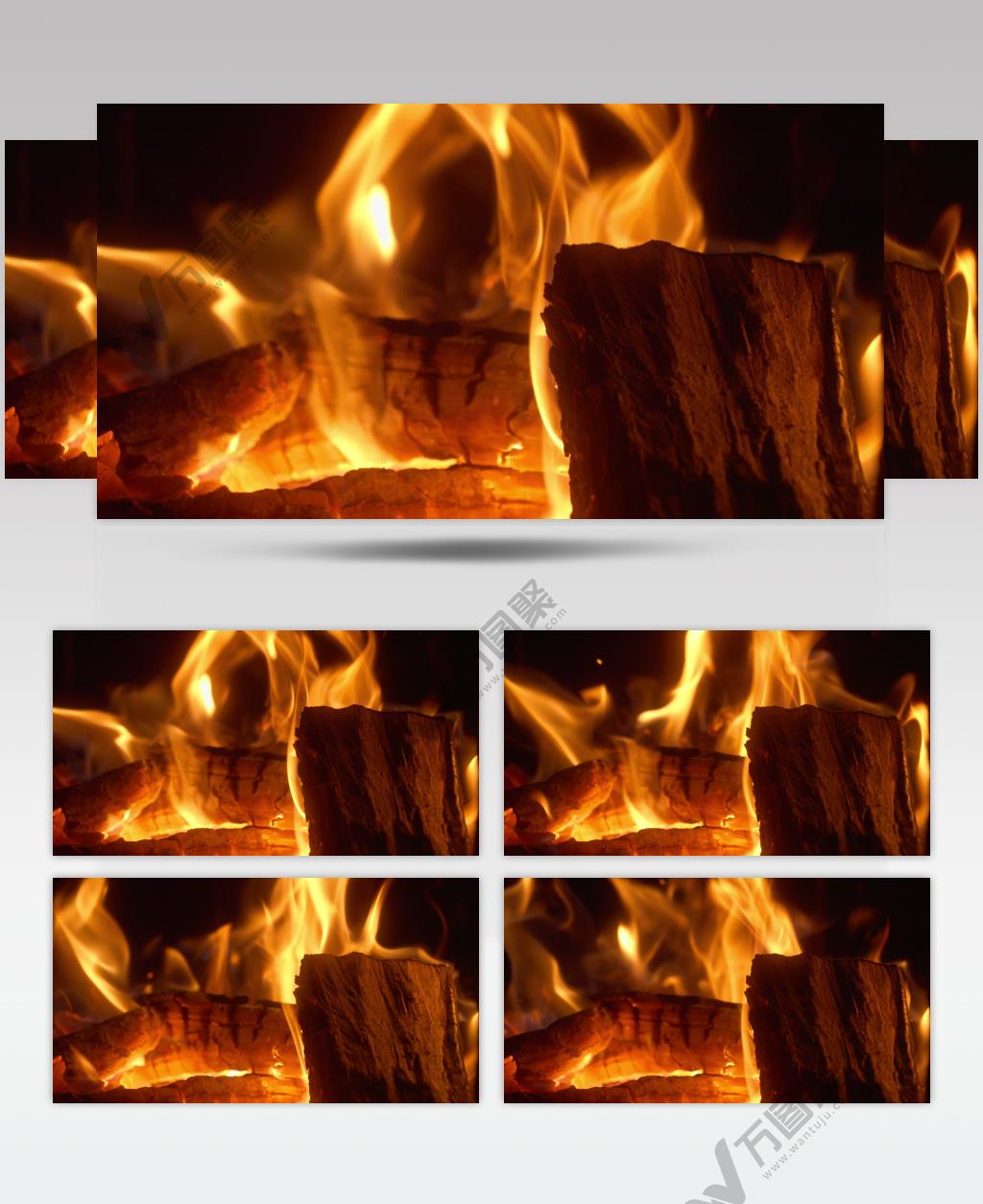 柴火篝火木柴火焰燃烧木炭