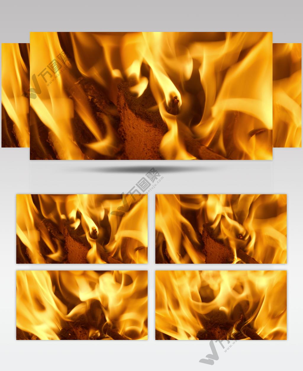 篝火堆木炭火焰燃烧柴火烈焰