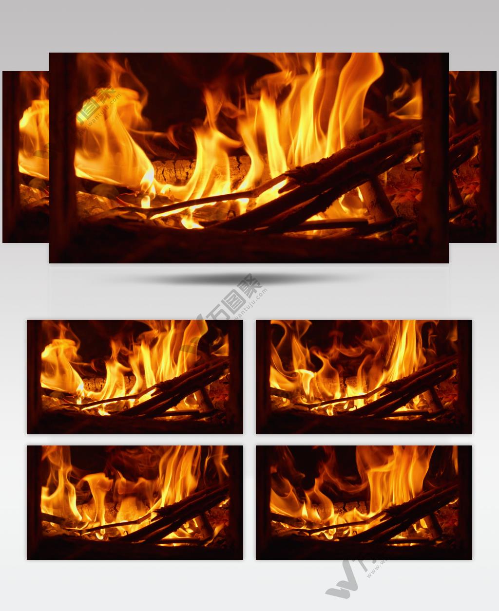 木炭火焰燃烧柴火星篝火升格