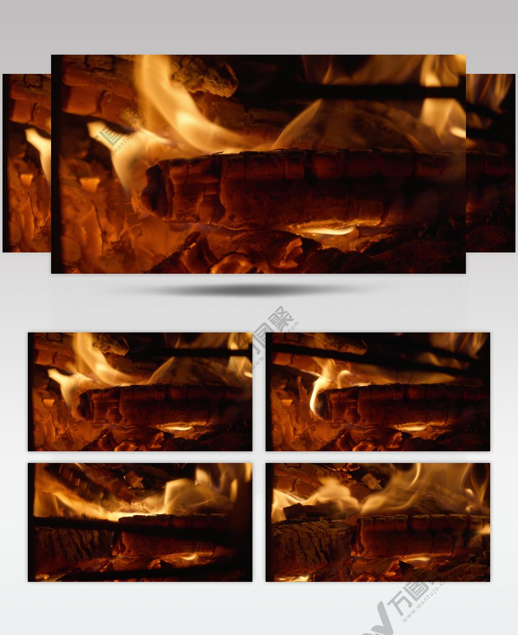 土灶篝火木炭火焰木柴火堆燃烧