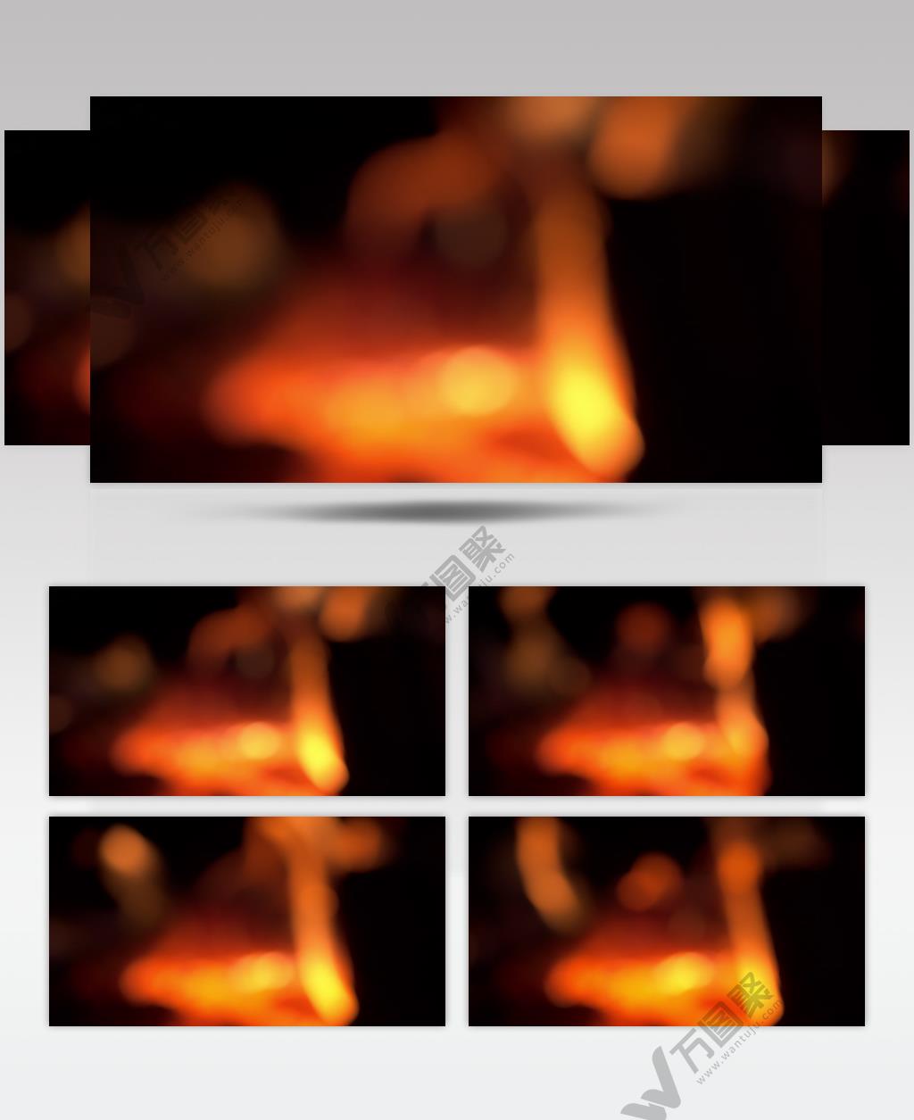 燃烧的炭火木柴篝火虚化背景