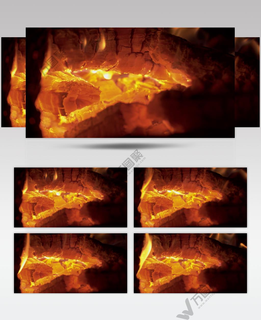 燃烧的炭火篝火木炭火焰