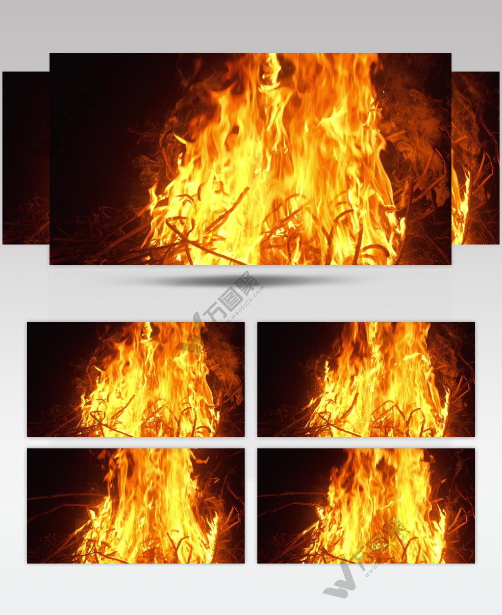 燃烧的篝火柴火木炭秸秆禁烧