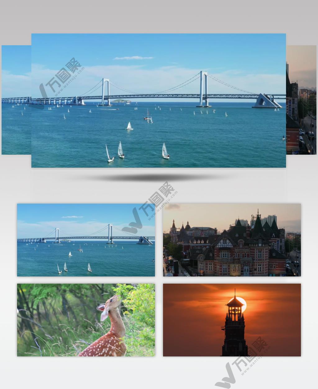 航拍美丽大连城市边海景观