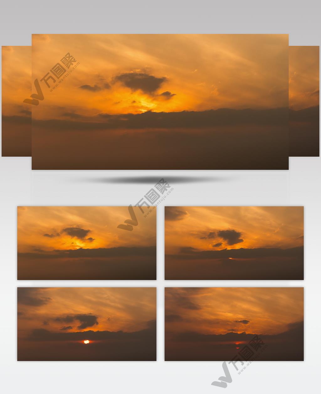 日落西山太阳下山晚霞延时