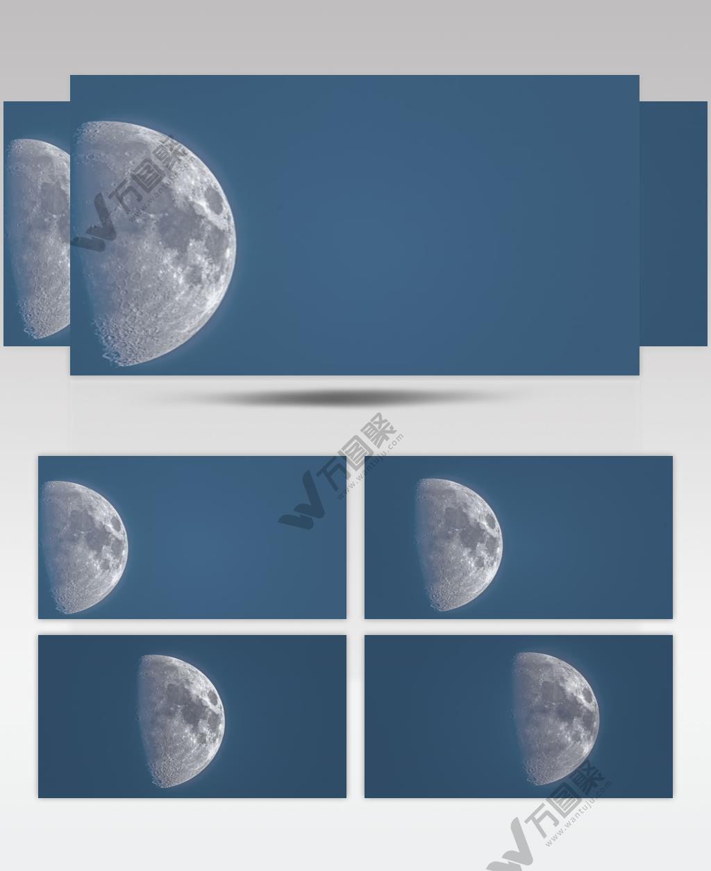 超大半月球月亮月牙移动延时