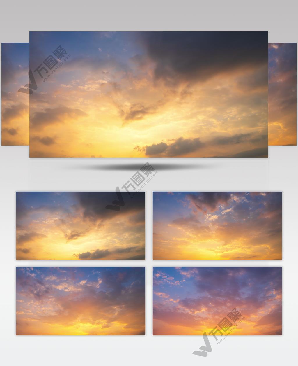 金色晚霞蓝调时间丁达尔耶稣光