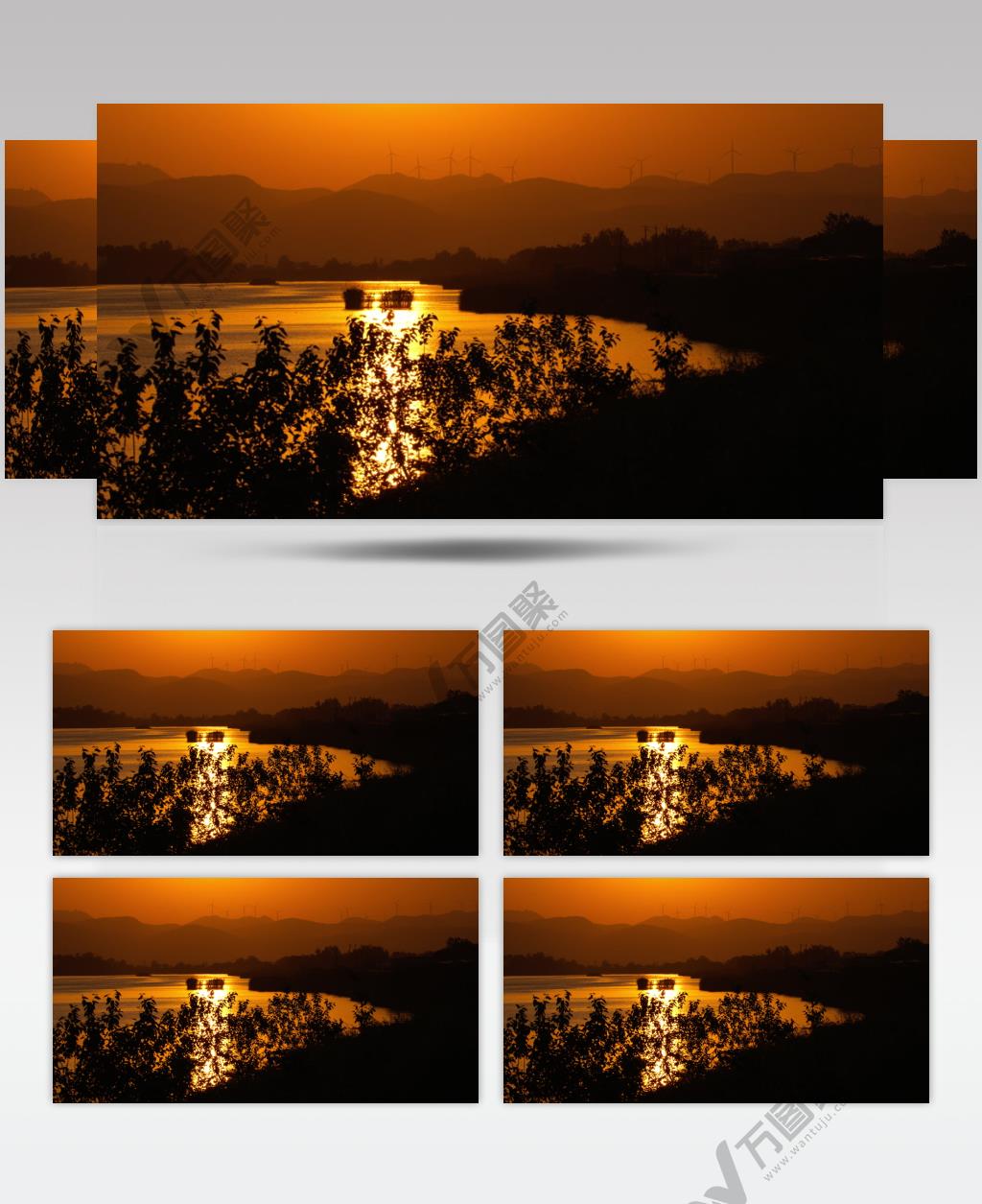 长江黄河太阳日落夕阳黄昏