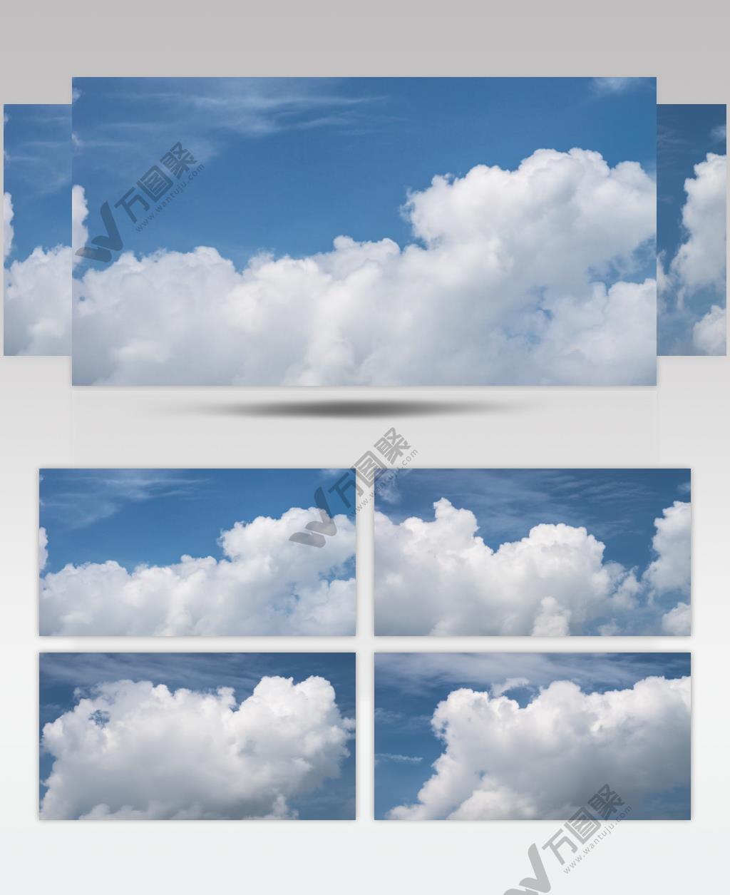 蓝天白云积雨云浓云唯美天空