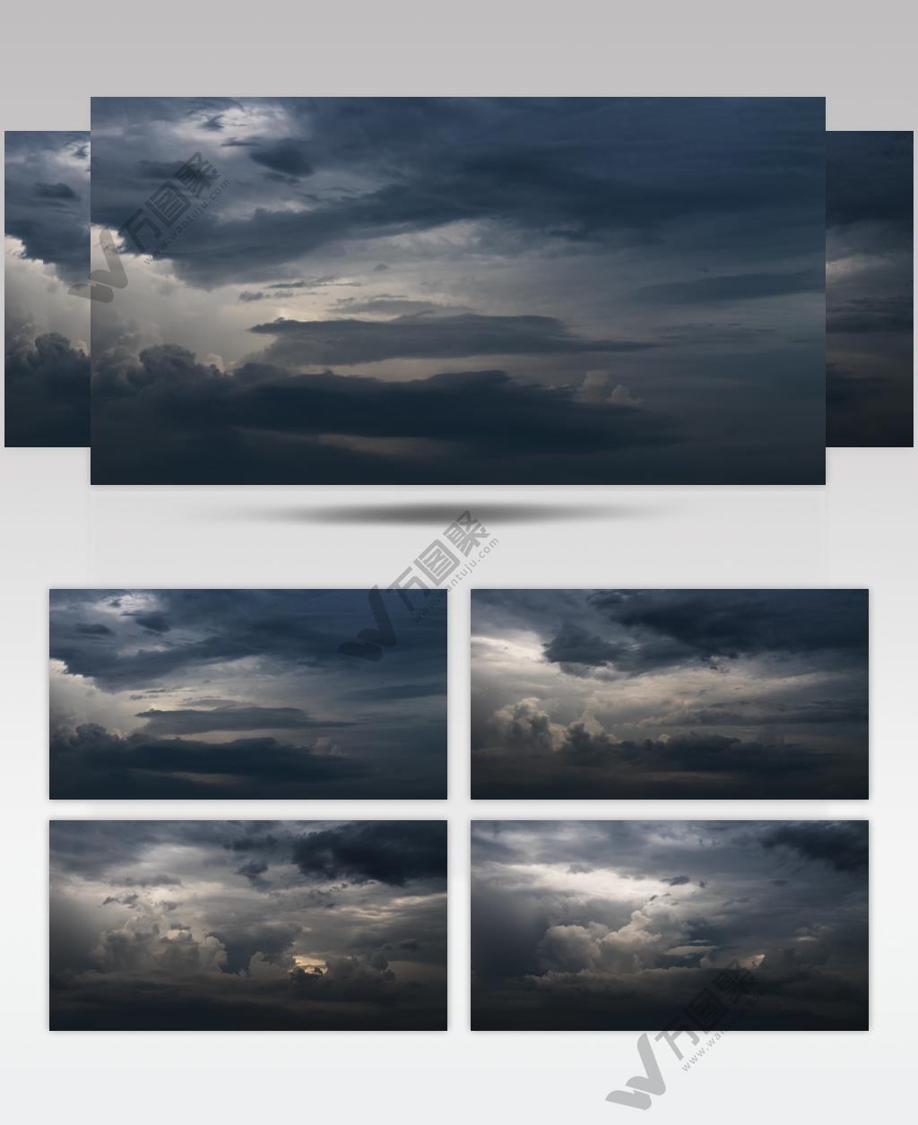 乌云密布雷暴风雨台风天气骤变