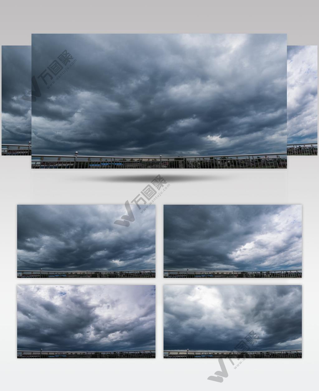 农村楼顶乌云密布雷暴风雨