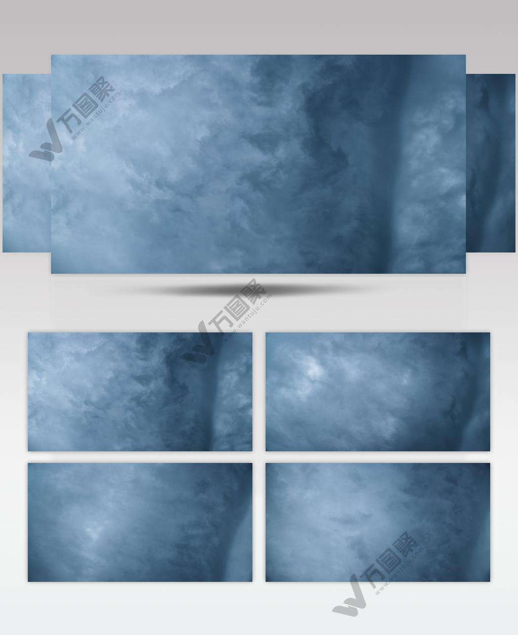 乌云密布云海翻腾雷阵雨天气