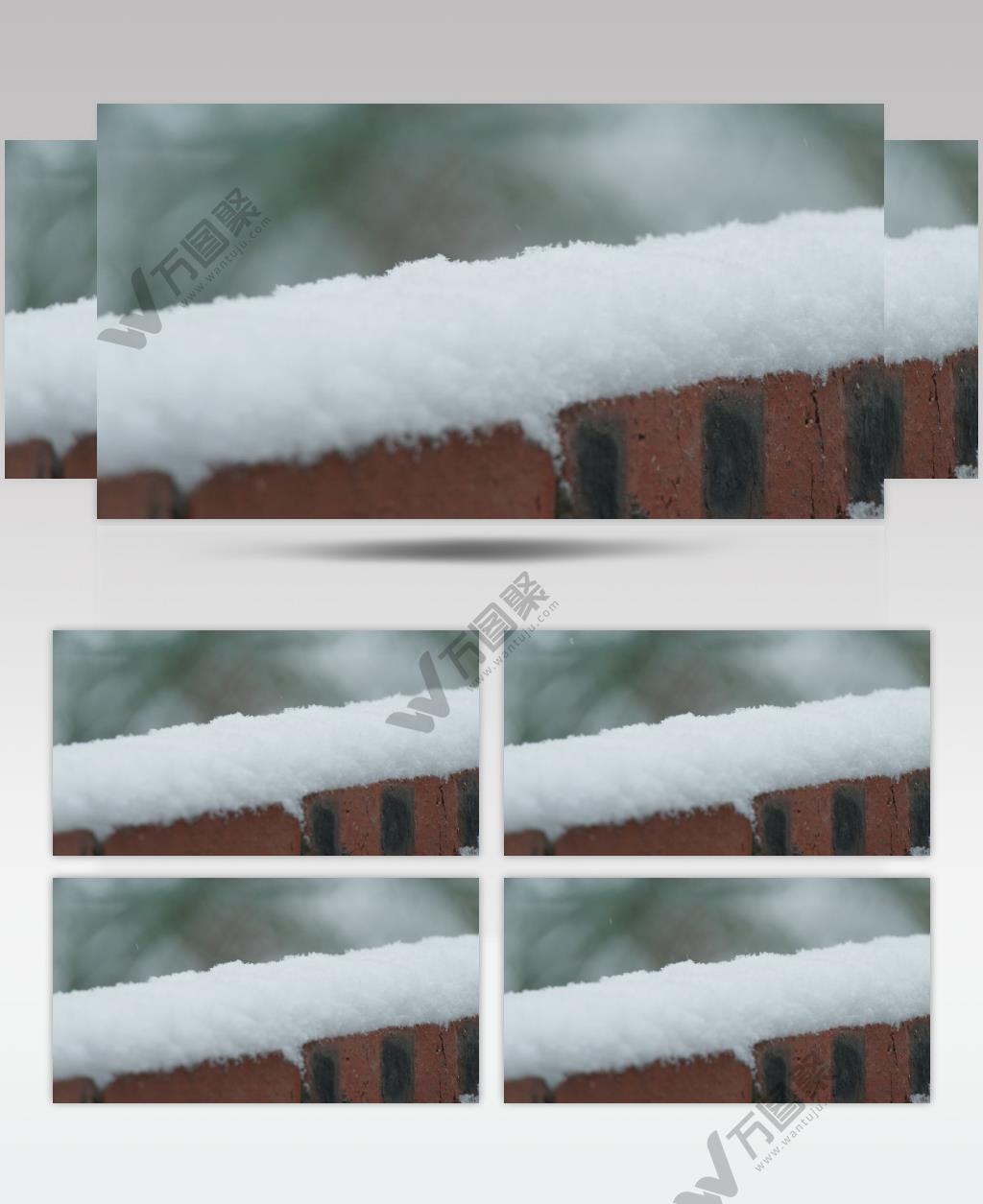 冬天冬季下雪农村围墙积雪