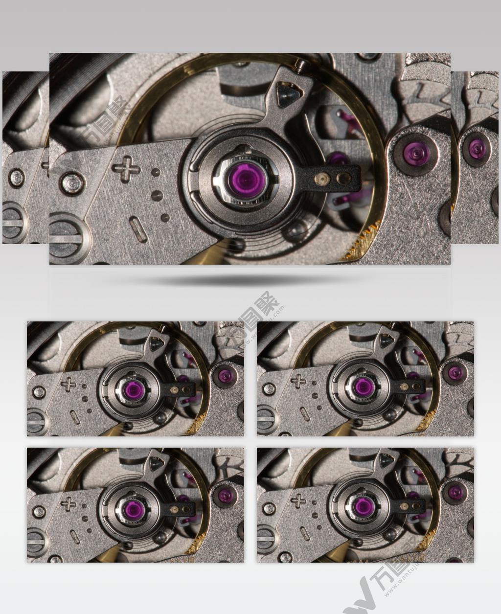 机械手表时钟擒纵齿轮微距特写