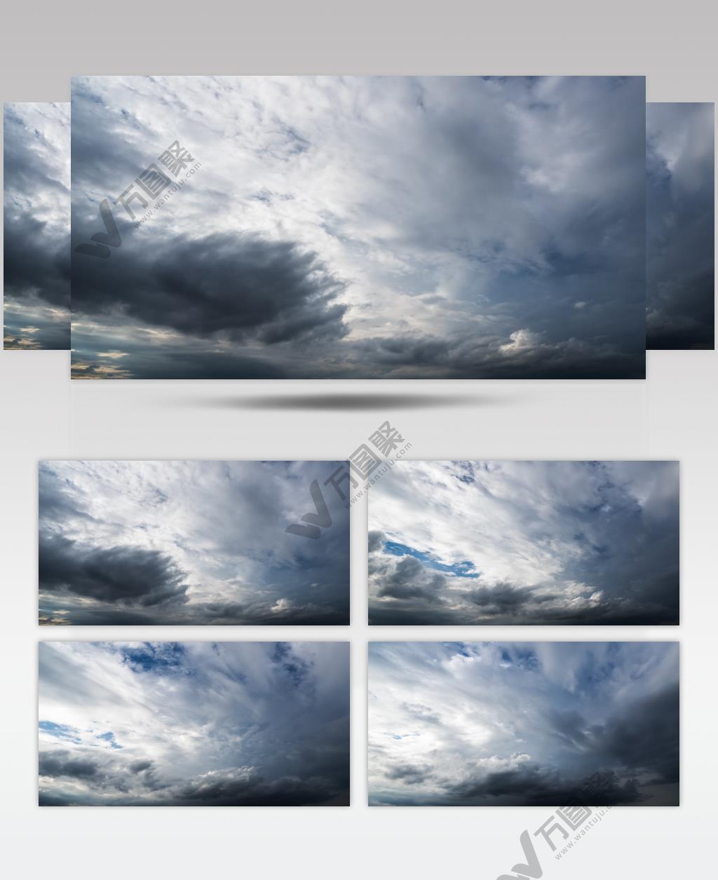 乌云密布云海翻腾天气骤变