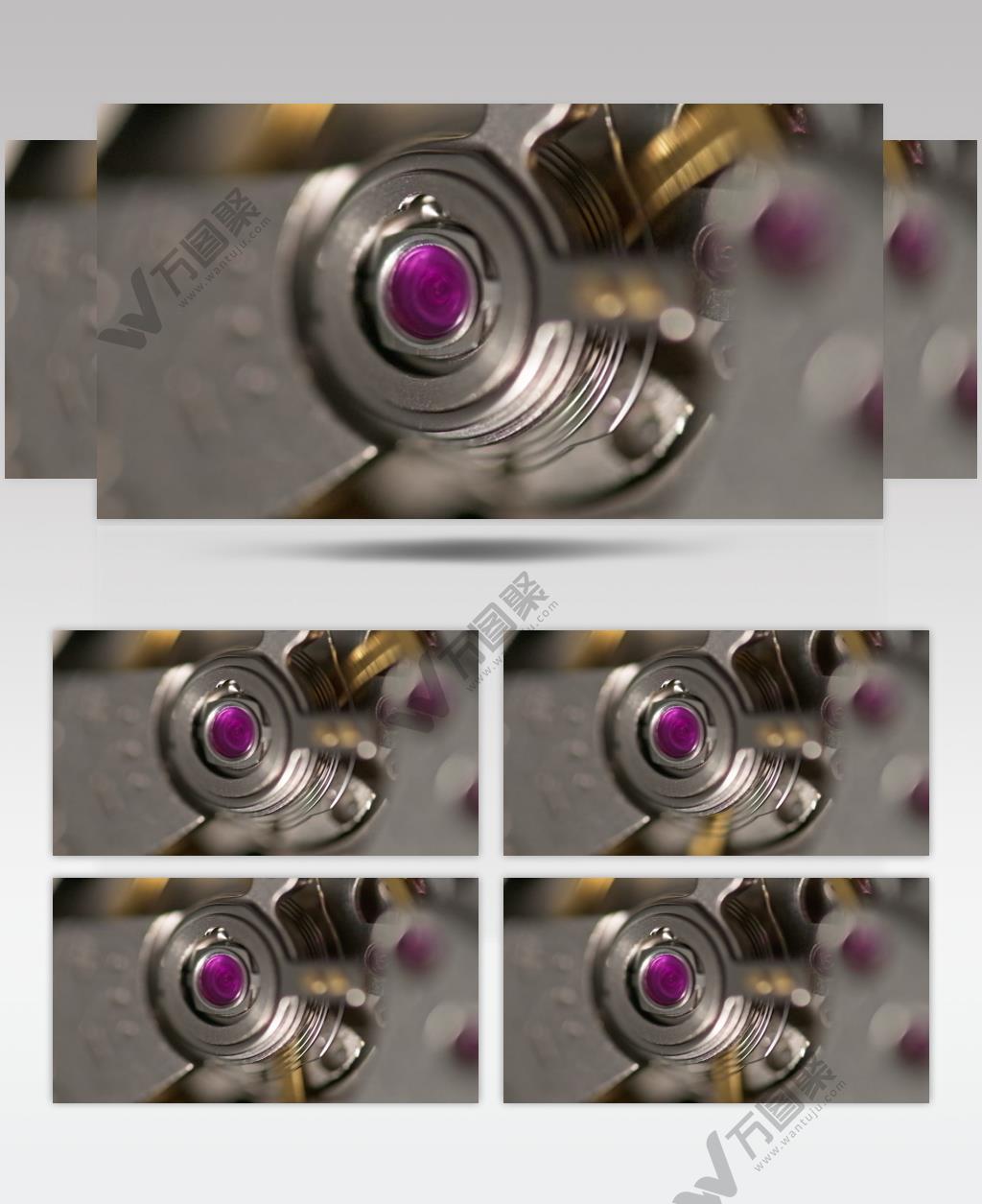 机械手表擒纵齿轮微距特写升格