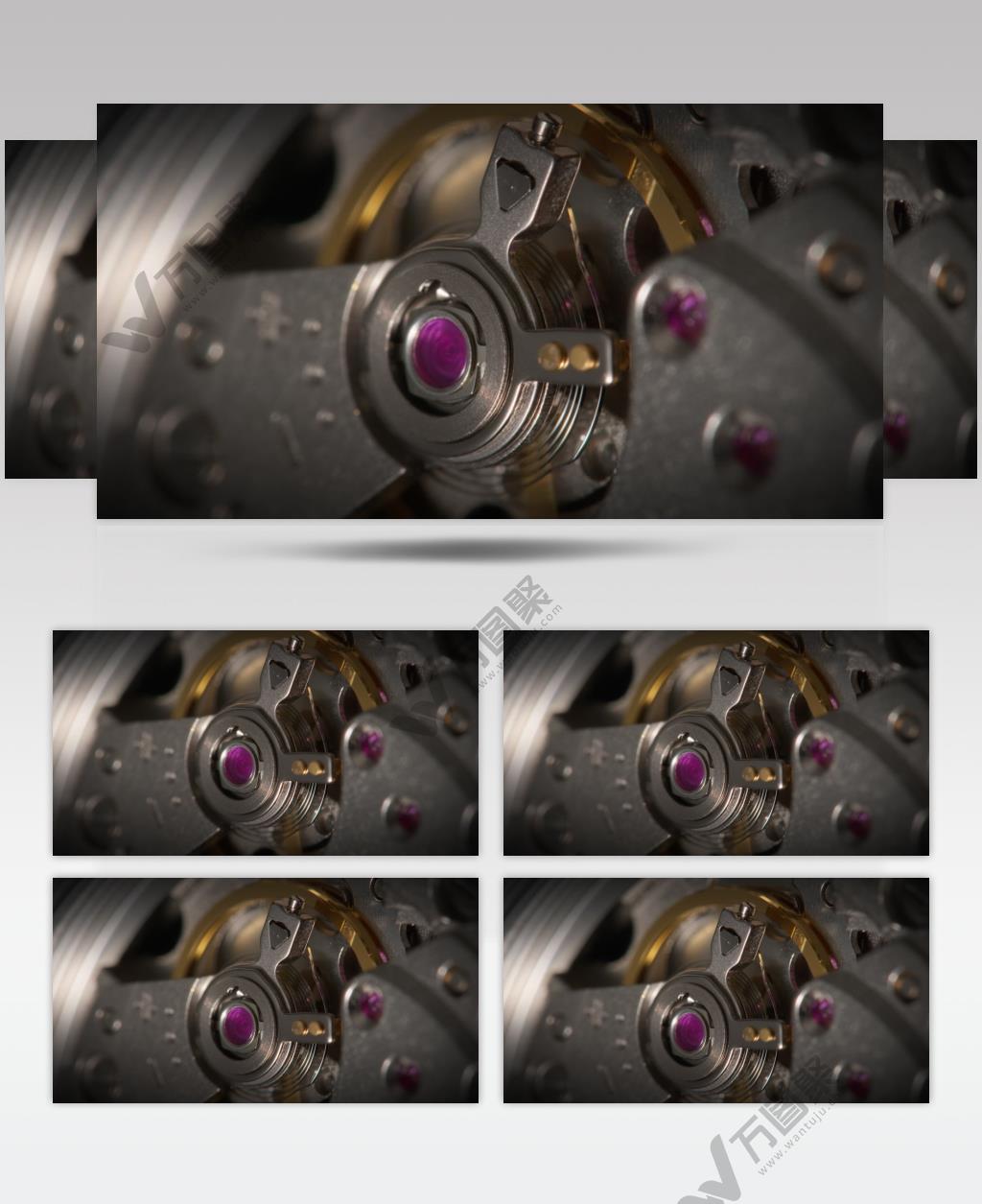 机械手表齿轮机芯微距特写