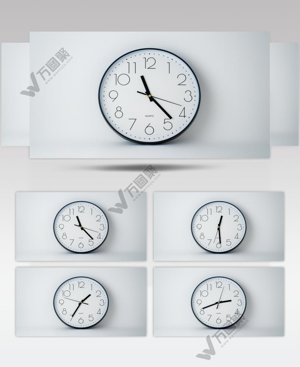 黑白时钟表时间加速指针延时