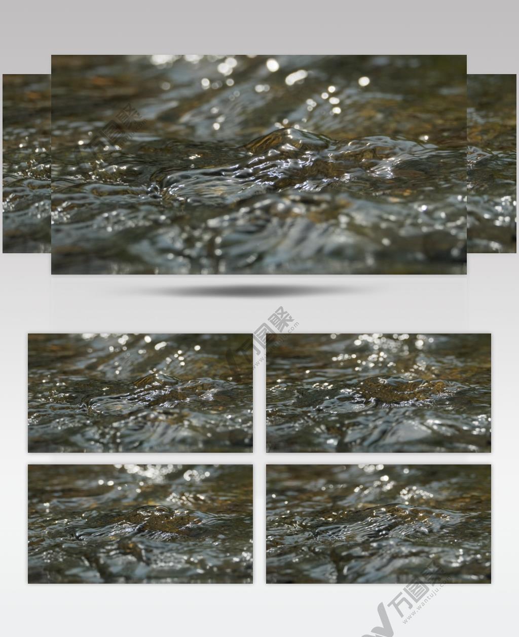 夏天山谷泉水清澈小溪湍急