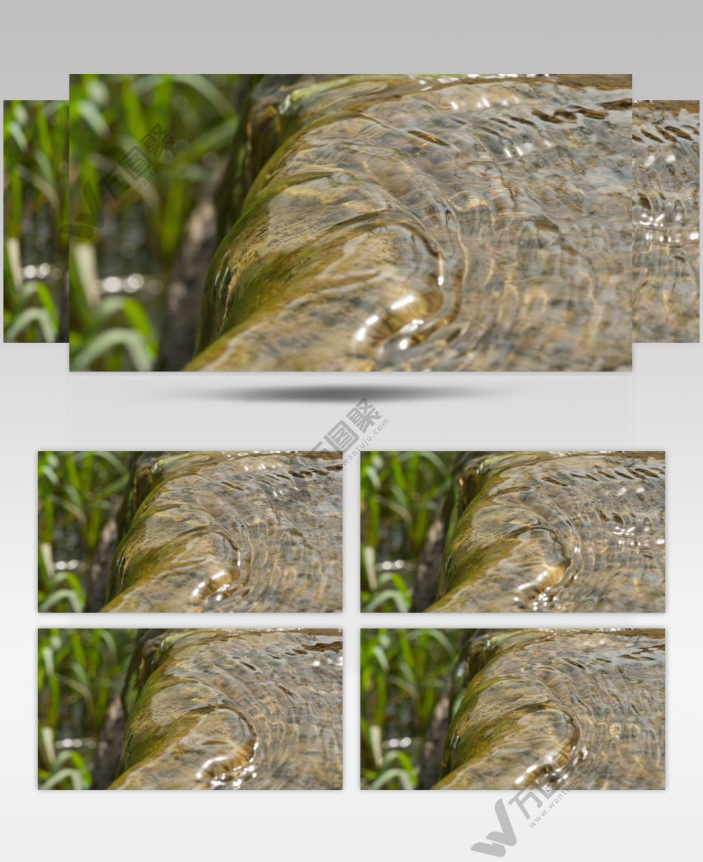 夏天小河池塘小溪潺潺流水