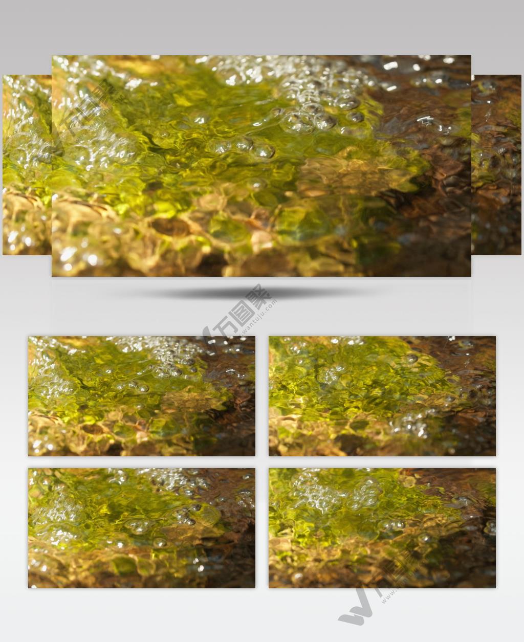 清澈见底湍急山泉水流小溪