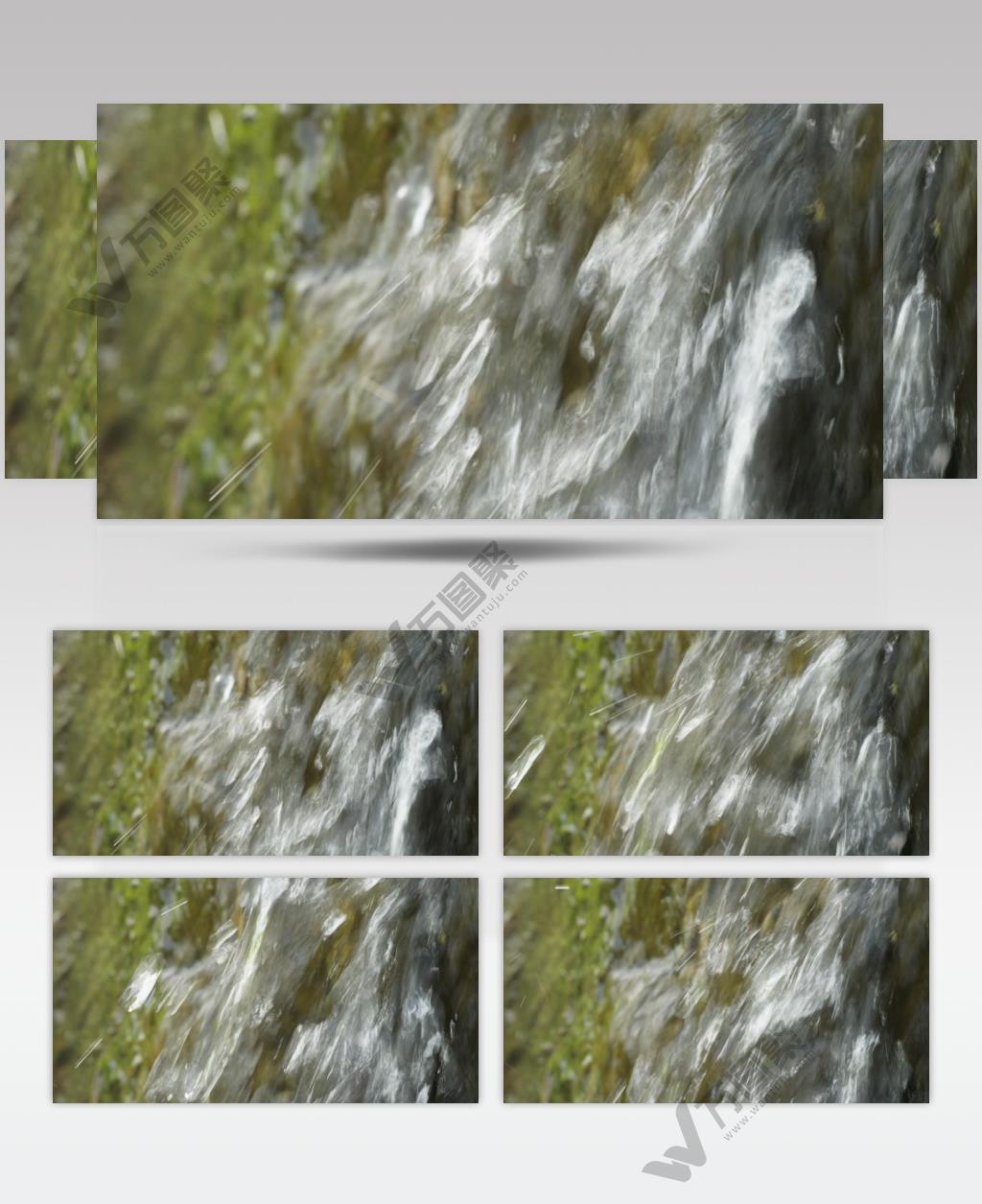 山涧森林瀑布泉水潺潺流水