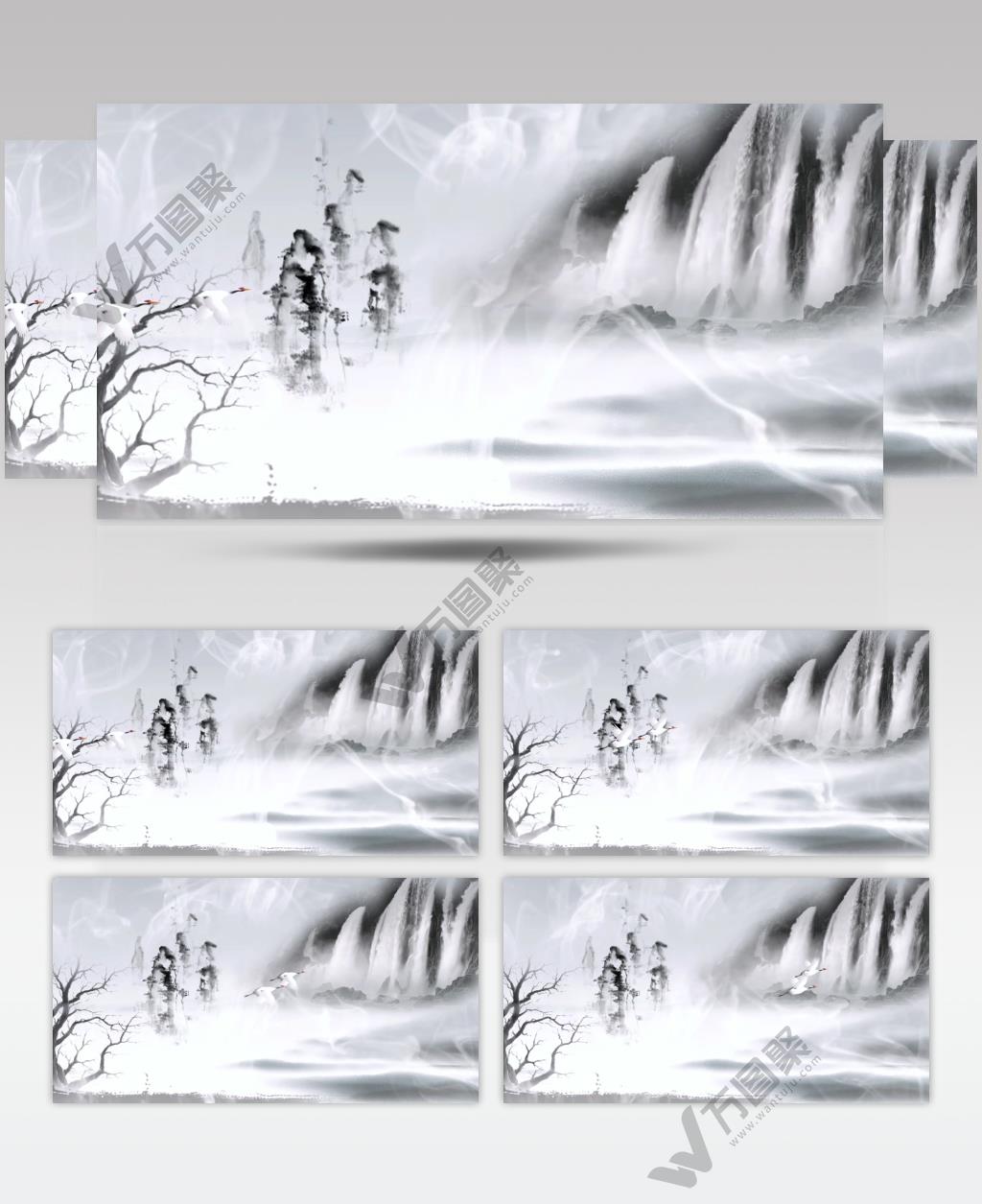 中国风水墨山水视频素材