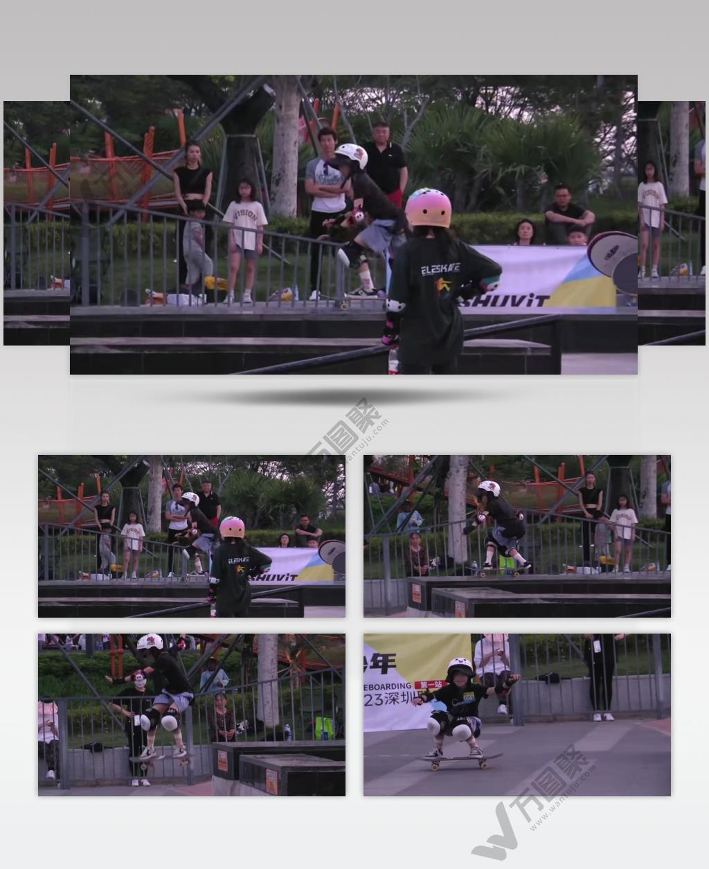 小朋友滑板表演特拍