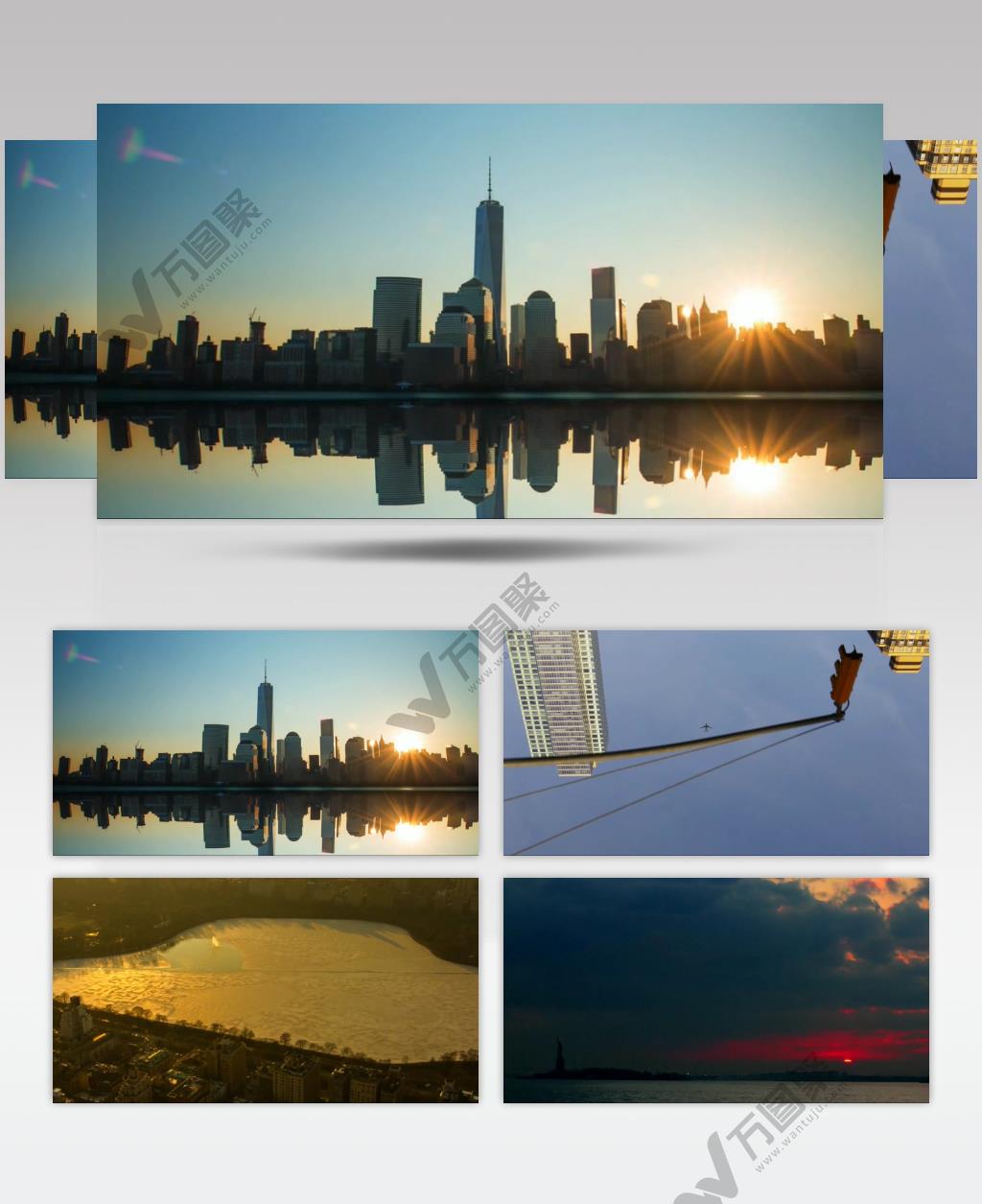 美国 纽约 城市 航拍 地标 旅游 风光