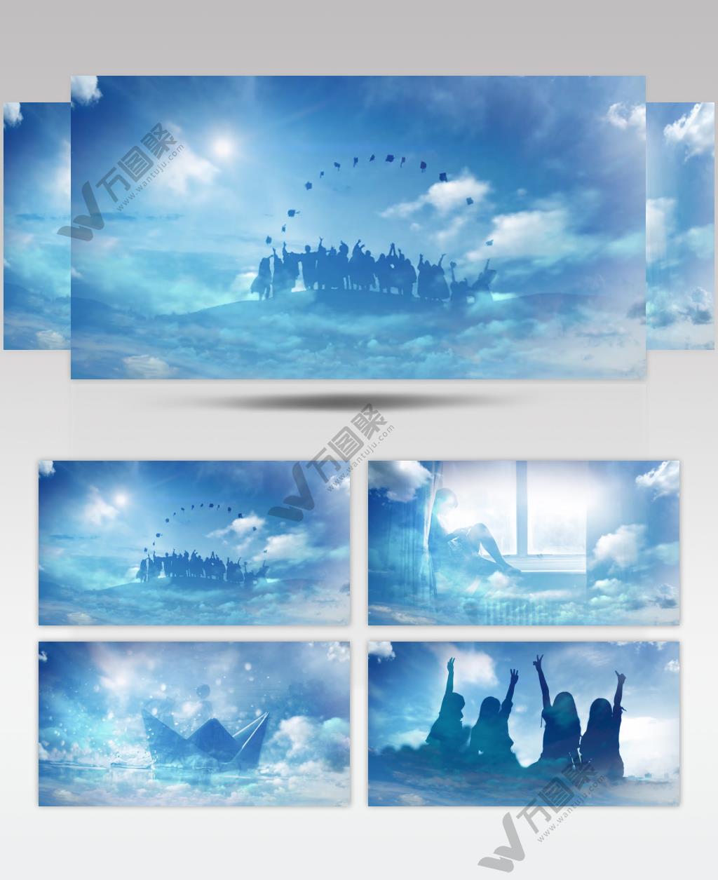 蓝色梦幻《亲爱的同学》配乐成品舞台背景视频