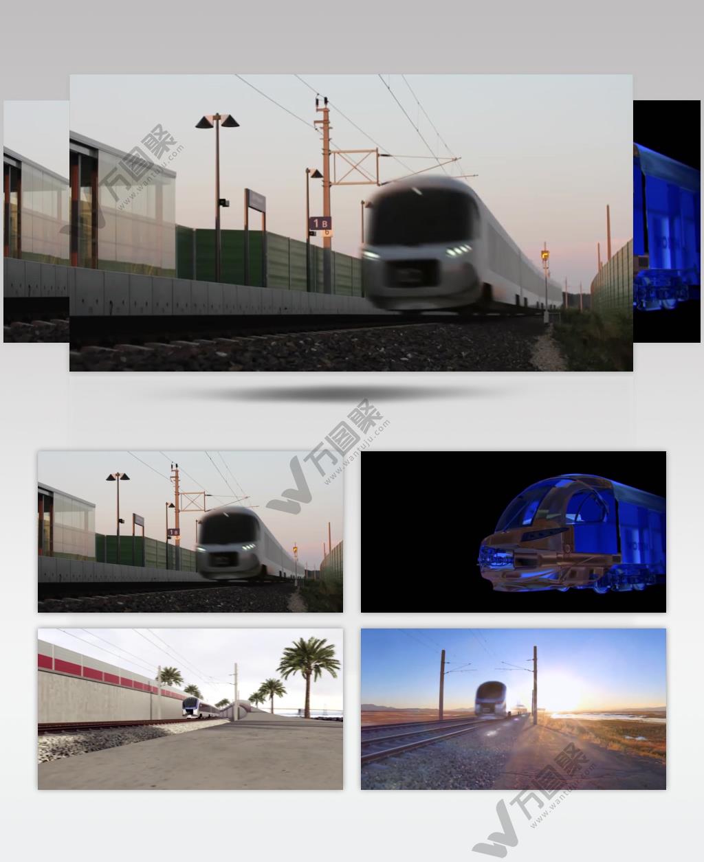 高铁演变三位动画企业宣传视频素材