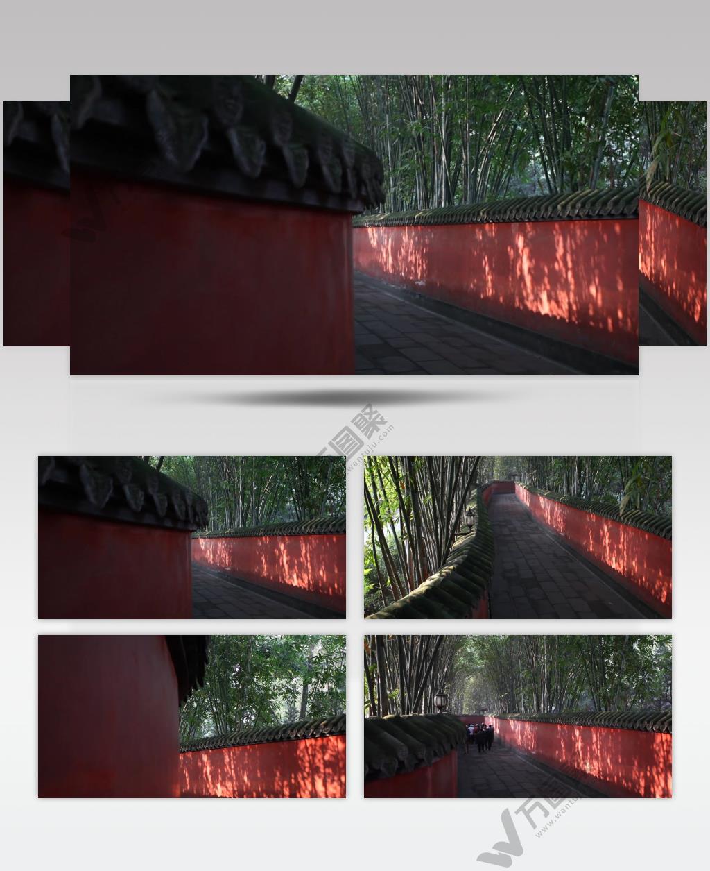 成都武侯祠红墙砖瓦实拍视频素材