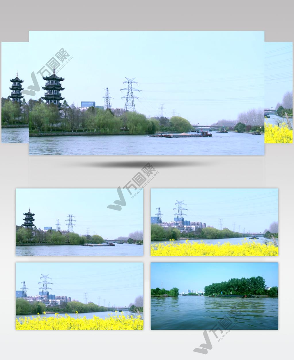 京杭大运河延时摄影高清视频素材