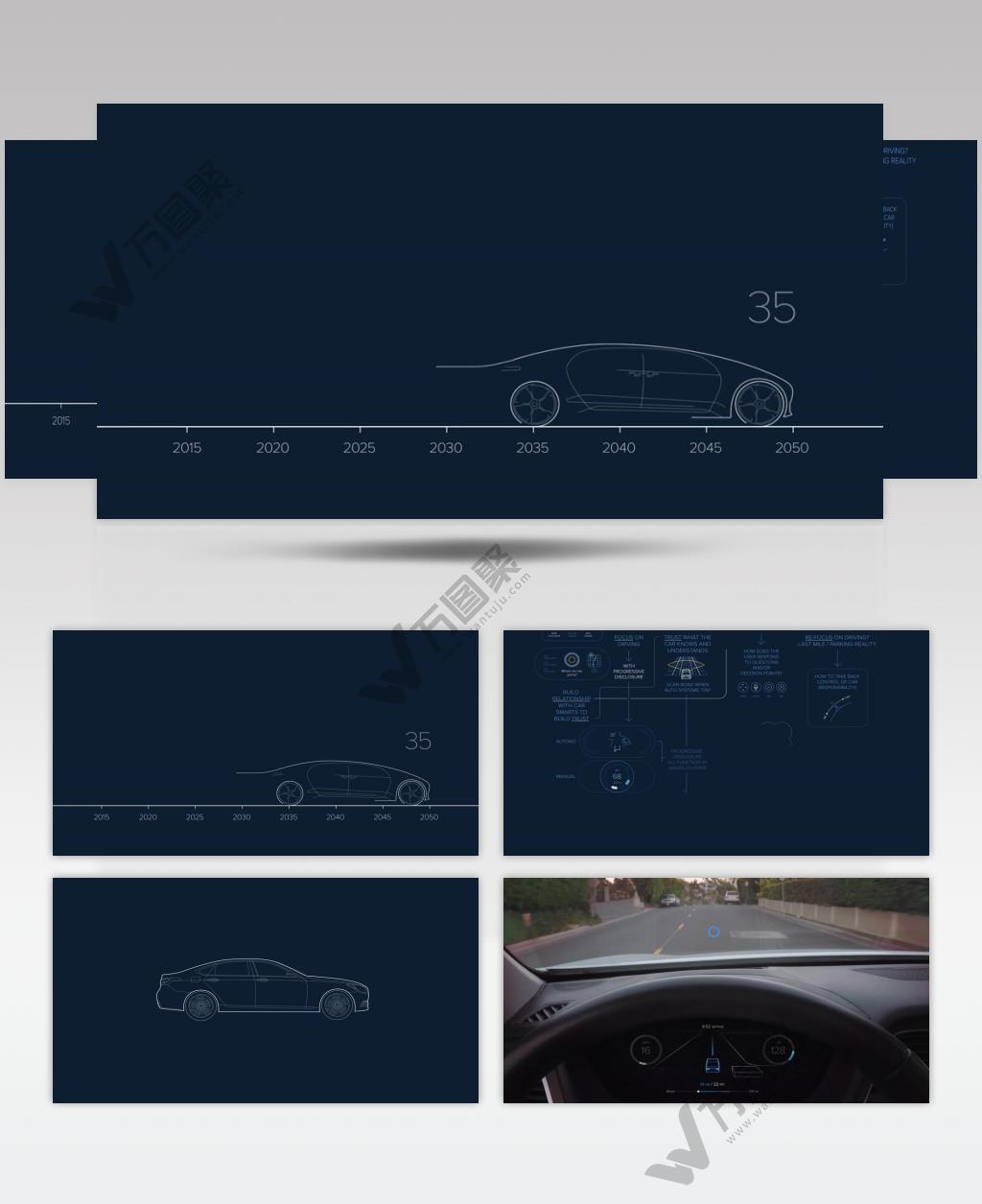 手绘汽车发展历程未来科技汽车
