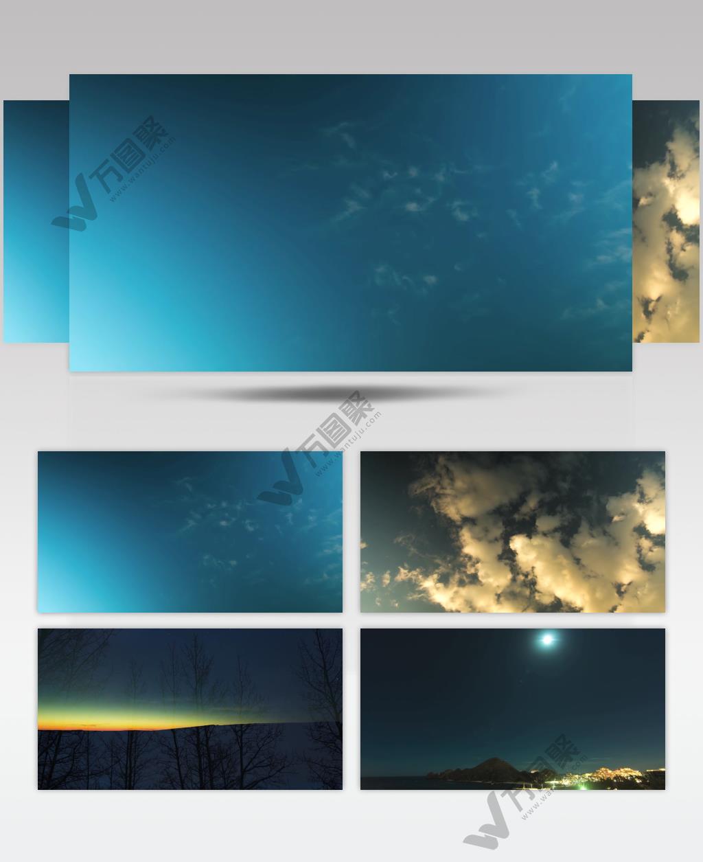蓝天白云夜晚星空极光大自然风景延时拍摄视频素材