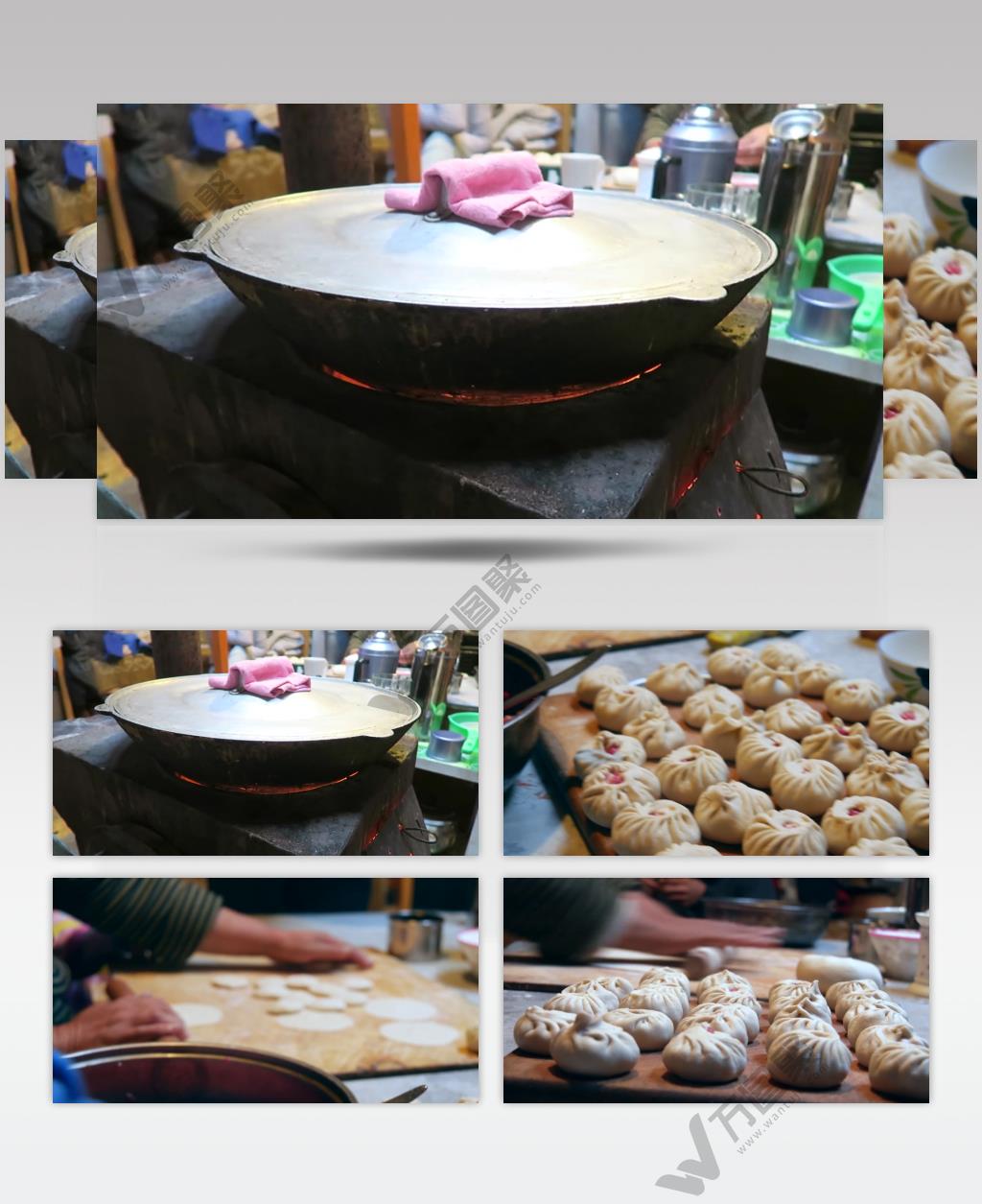 4K肉包子包包子美食小吃厨艺展示家庭生活实拍