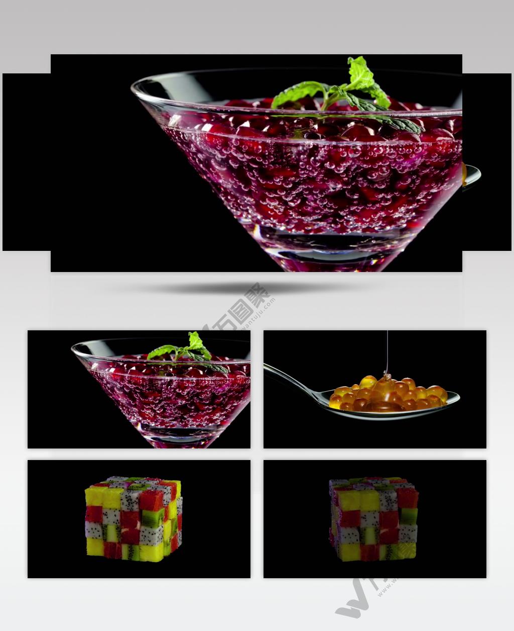 4K美味冷饮蛋糕食品小吃实拍视频素材